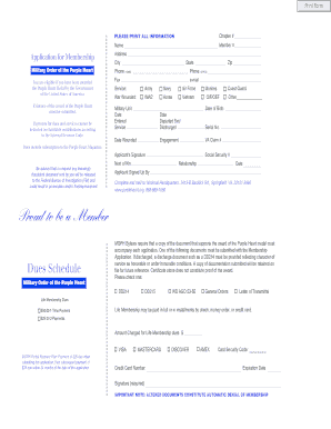 Military Order of the Purple Heart Membership Application
