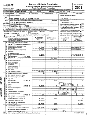 Form 990-PF 2001