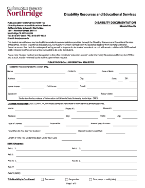 Disability Verification Form