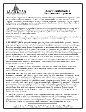 Buyer Confidentiality & Non-Circumvent Agreement