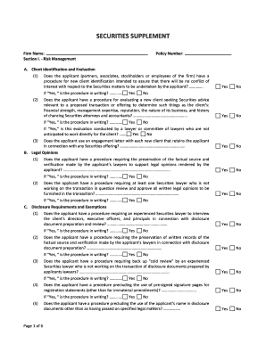 Securities Supplement Form