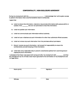 Confidentiality Non-Disclosure Agreement