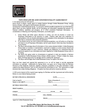Herein known as Buyer, hereby agree to conduct business through Corbett Restaurant Group, referred