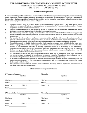 Non-Disclosure Agreement for Business Acquisitions
