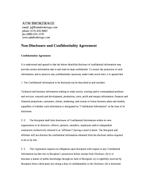 Non-Disclosure and Confidentiality Agreement