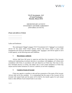 Discretionary Investment Advisory Agreement
