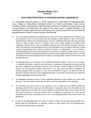 Keystone Realty USA Non-Circumvention and Non-Disclosure Agreement
