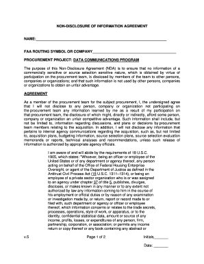 Non-Disclosure Agreement for Procurement Team