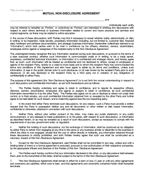 Mutual Non-Disclosure Agreement