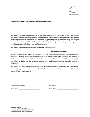 Non disclosure agreement template - Confidentiality and mutual Non-Disclosure Agreement