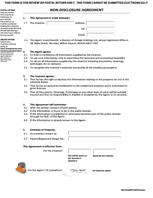 Non-Disclosure Agreement for Inventions