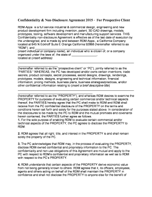 Confidentiality Non-Disclosure Agreement