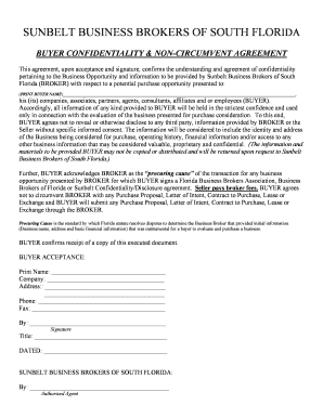 Buyer Confidentiality Non-Circumvent Agreement