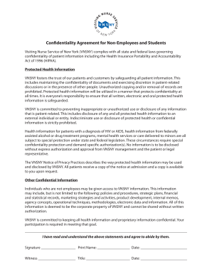 Confidentiality Agreement for Non-Employees and Students - vnsny