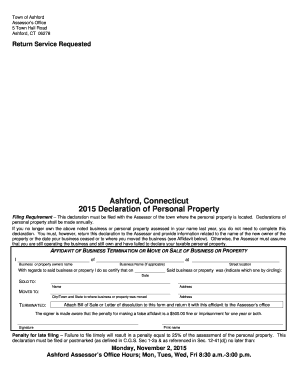 2015 Connecticut Personal Property Declaration