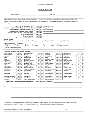 Medical History Form