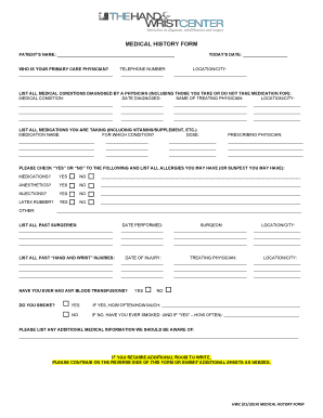 Medical History Form