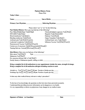 Patient History Form Please Print - drjayparkcom