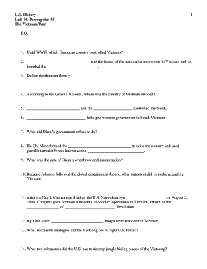 Vietnam War Study Guide