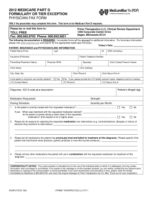 Medicare Part D Formulary Exception Request Form