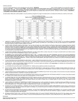 Formulario de solicitud de comidas escolares