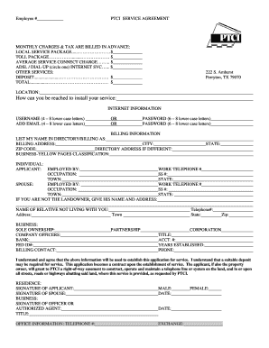 PTCI Service Agreement