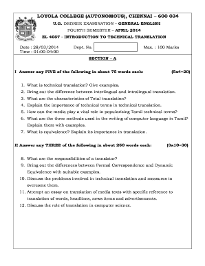 LOYOLA COLLEGE A UTONOMOUS CHENNAI 600 034 - intranet loyolacollege