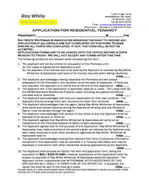 Residential Tenancy Application Form
