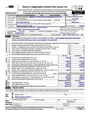 Form 990 Return of Organization Exempt From Income Tax