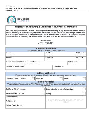 California Health Benefit Exchange Disclosure Request