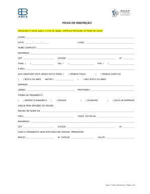Ficha de Inscrição