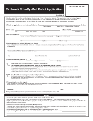 California Vote-By-Mail Ballot Application