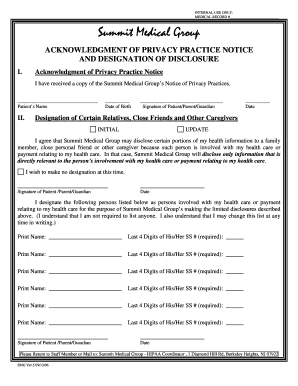Summit Medical Group HIPAA Privacy Notice