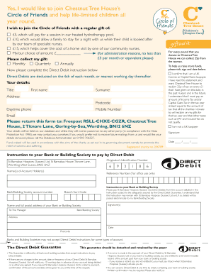Chestnut Tree House Circle of Friends Donation Form