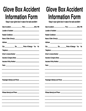 Glove Box Accident Information Form