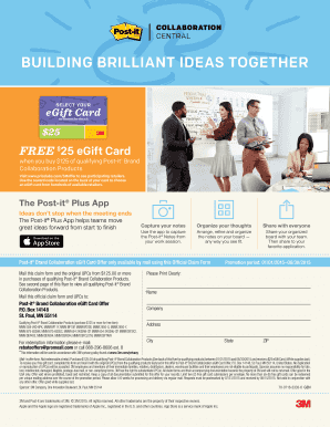 Post-it Brand Collaboration eGift Card Offer