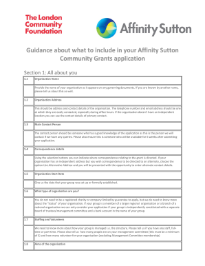 Affinity Sutton Community Grants Application