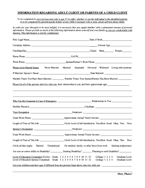 Adult Client Information Form