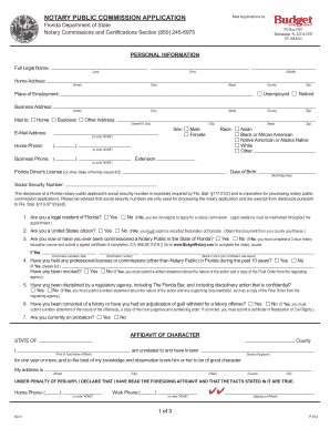Florida Notary Public Commission Application