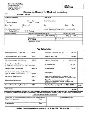 Homeowner Request for Electrical Inspection