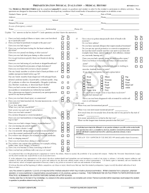 Pearland ISD Athletic Screening Information Form