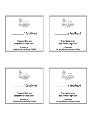 Child Dental Record Card