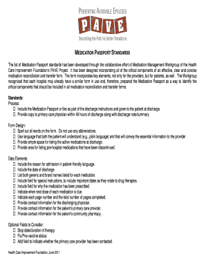 Medication Passport Standards