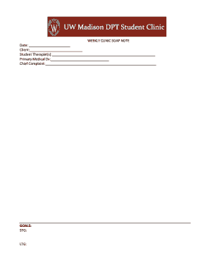 Weekly Clinic SOAP Note