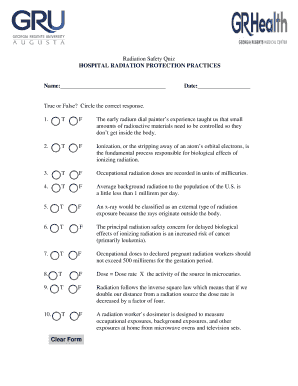 Radiation Safety Quiz
