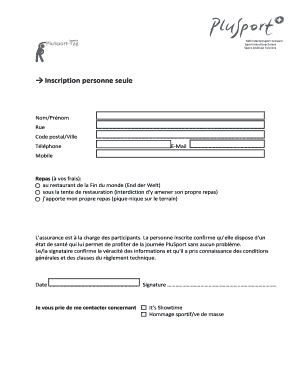 Inscription personne seule