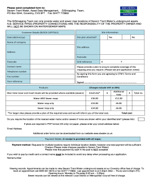 Severn Trent Water Map Request Form