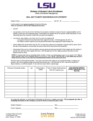2016-2017 Parent Household Statement