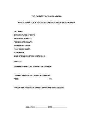 Saudi Arabia Police Clearance Application