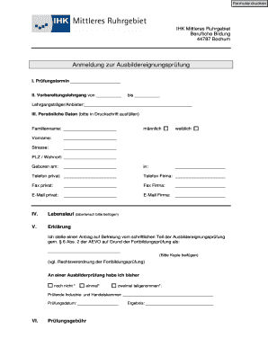Anmeldung zur Ausbildereignungsprüfung